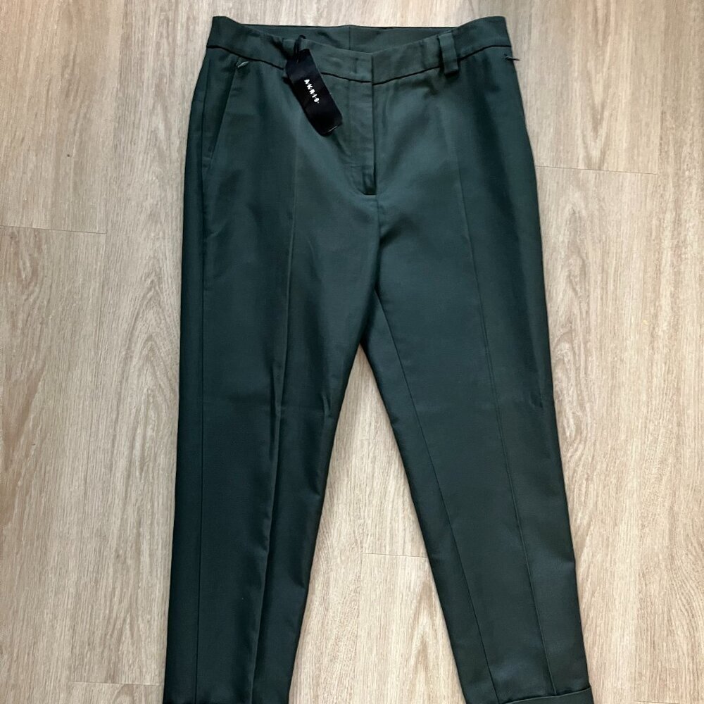 Akris Maxima Tapered Silk Blend Pants US 6 Mountain Ash New With Tags Luxury